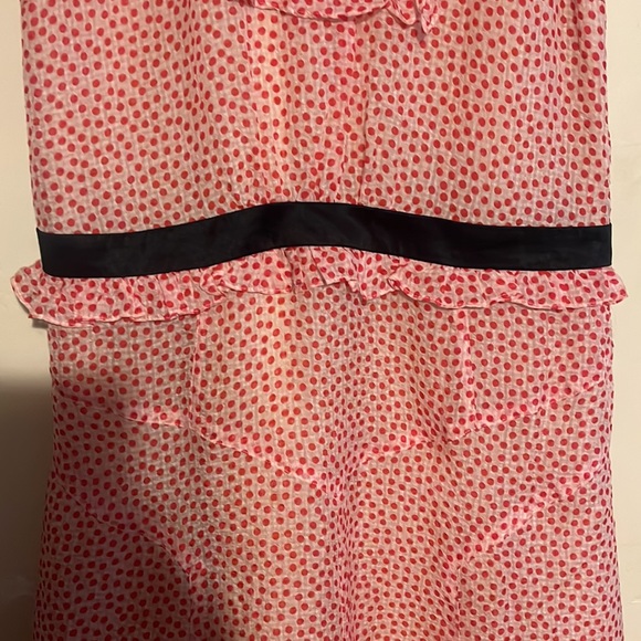 ♥️ MARC JACOBS ♥️ 💯 Silk Sleeveless Dress White & Red Polka Dot Ruffles 2 XS - Picture 3 of 9